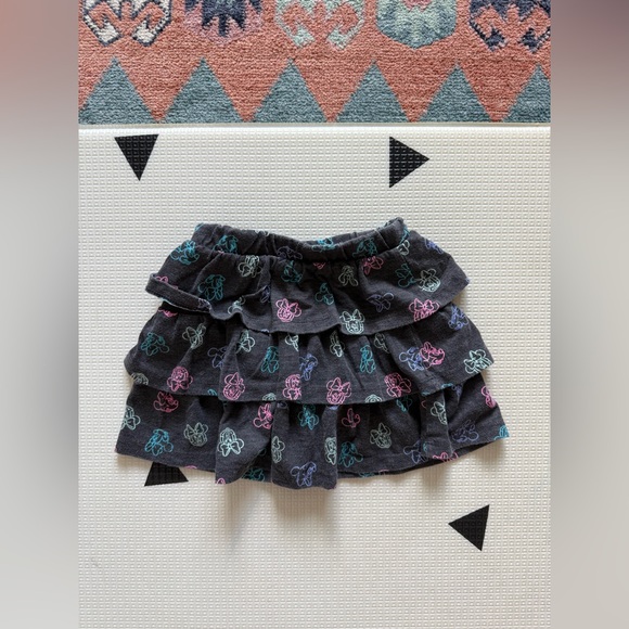 Disney Jumping Beans|Baby girl gray Minnie Mouse print tiered ruffle skirt•24M - Picture 1 of 4